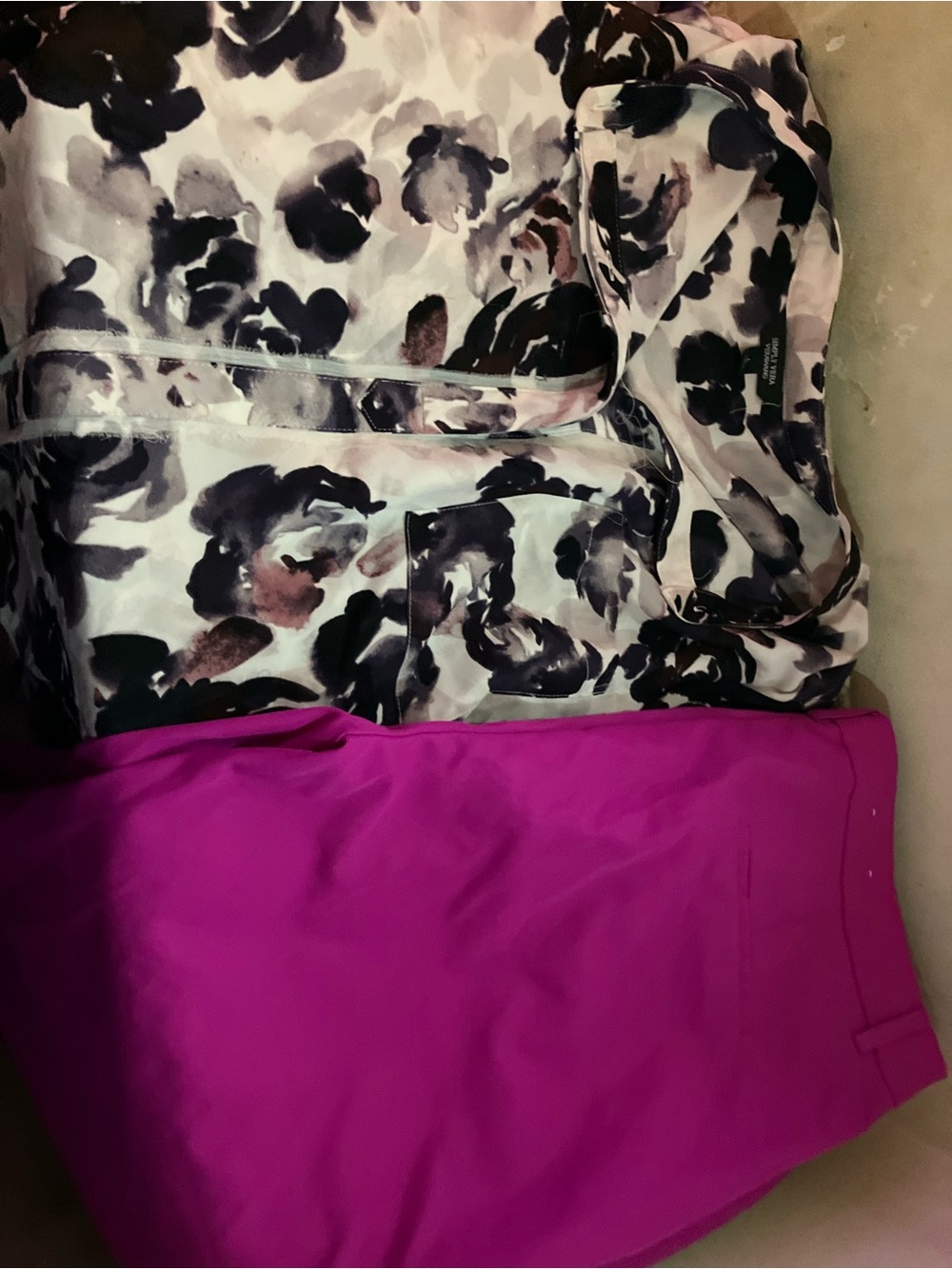 Simply Vera Vera Wang Floral Silk Blouse and Magenta Top Set